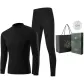 Men's Mock Neck Set (Black) 100% cotton Skin-Friendly/3A Antibacterial