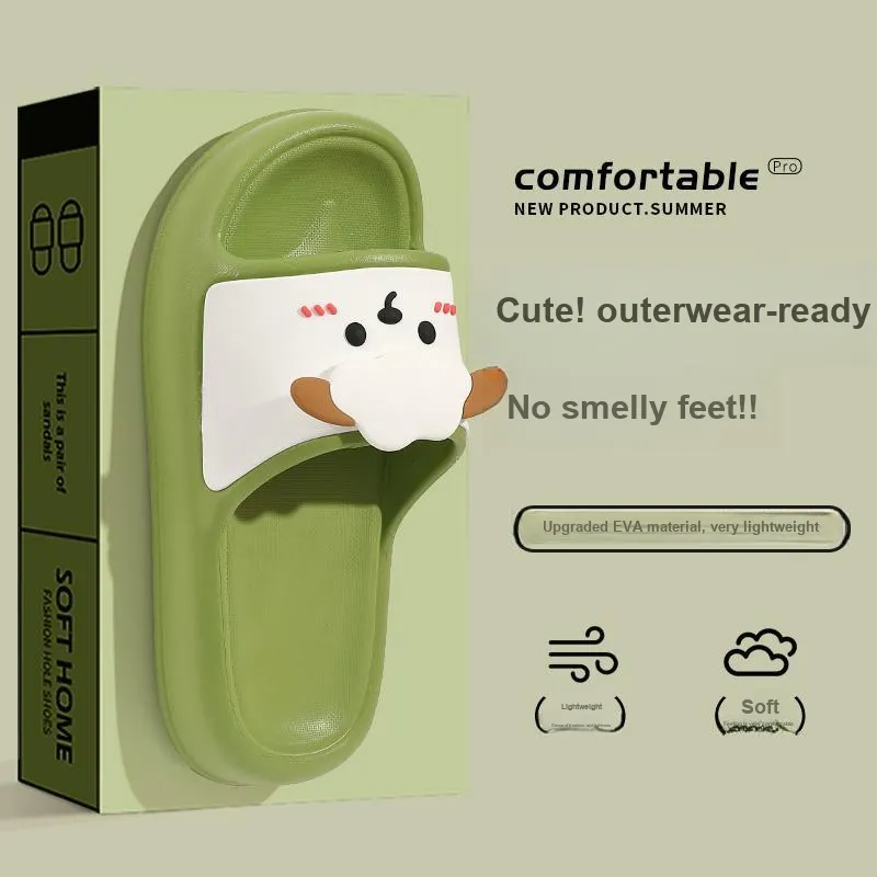 Foot Recreation Summer Comfortable Soft Noise Reducing Cute Lamb Slippers, Home Slippers, Couple Same Style-12