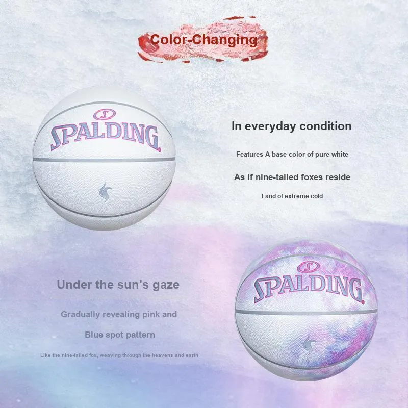 SPALDING Shan Hai Jing Series PU Basketball White Size 7 Reflective Unisex-5