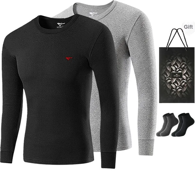 SEPTWOLVES Thermal Tops Men's 2 Pack+Shopping Bag-1