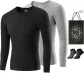 100% cotton Crew Neck 2 Pack (Black+Light Gray) with 2 Pack Socks+Shopping Bag