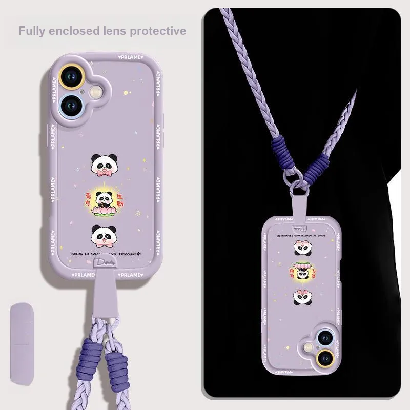 Sen Dog Silicone Material With Lanyard Backpack Style Phone Cases Compatible With Apple 16 Pro Max/Pro/Plus/15/14/13-15