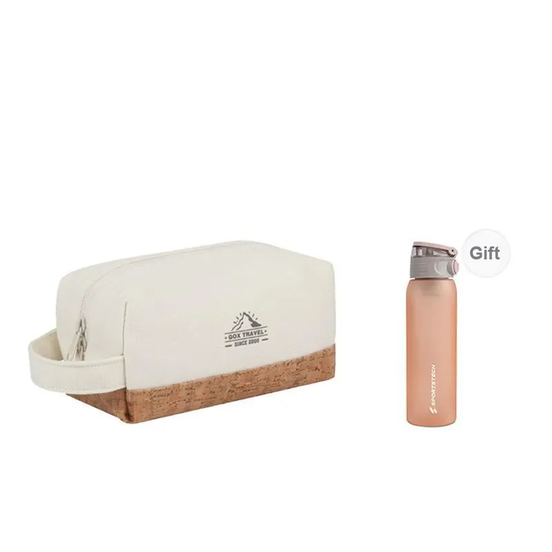GOX Canvas Sports Single Layer Canvas Bag Toiletry Bag Unisex Ecru Khaki Gray Orange-16