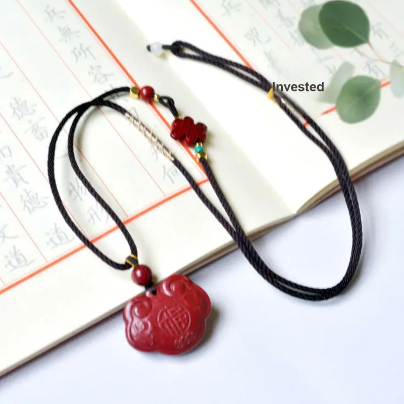 Gifts Cinnabar Necklaces Unisex-6