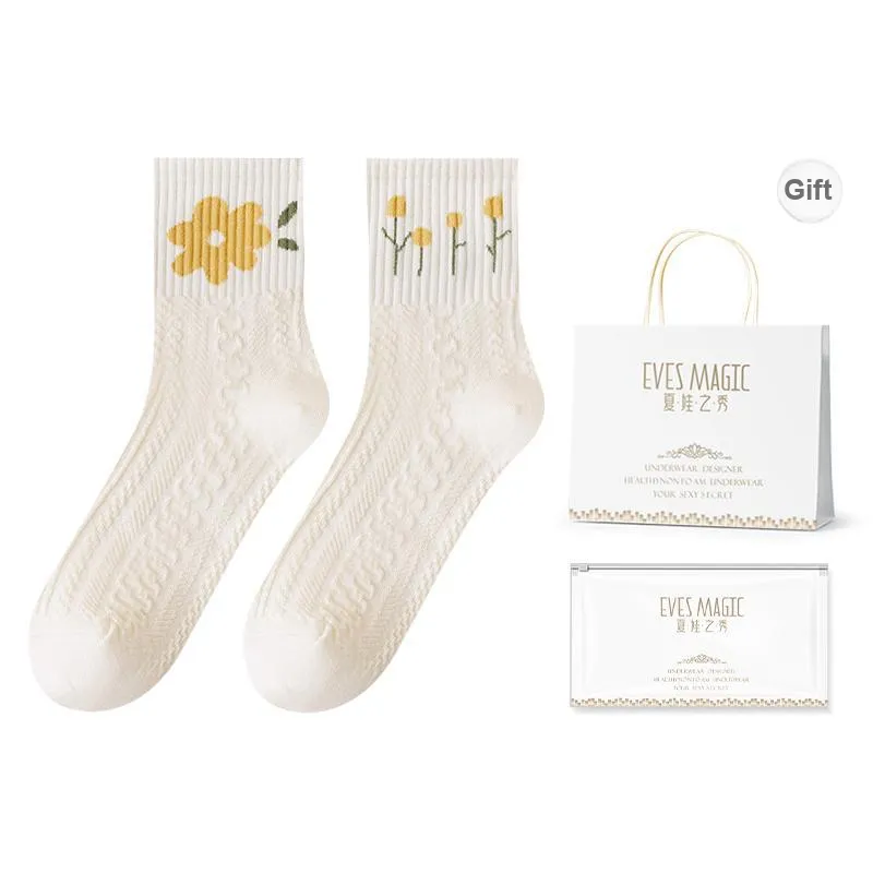 XIA.WA.ZHI.XIU Mid Calf Socks Women's-0