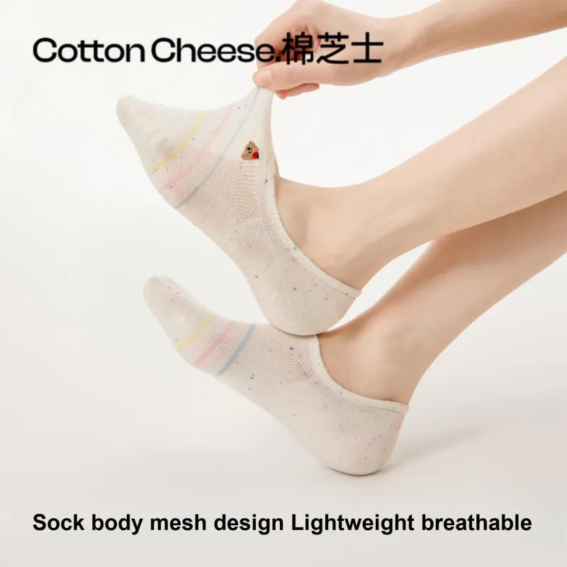 COTTON CHEESE No Show Socks Women's Box 3 Pack-2