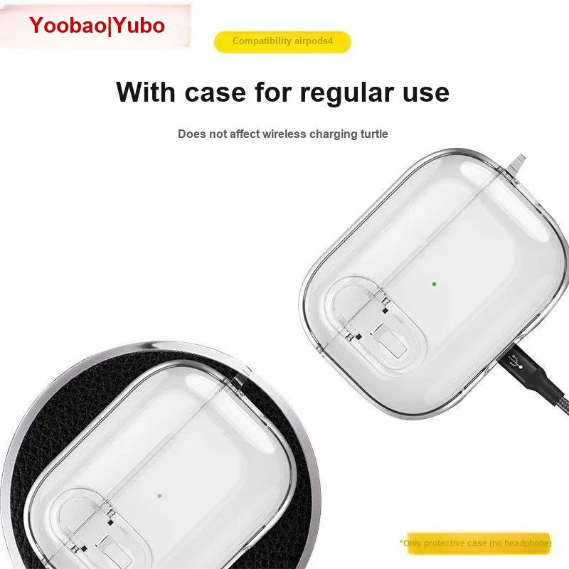 Yoobao Compatibility AirPods Full Collection TPU Transparent Ice Crystal Lock Design Headphone Cases-12