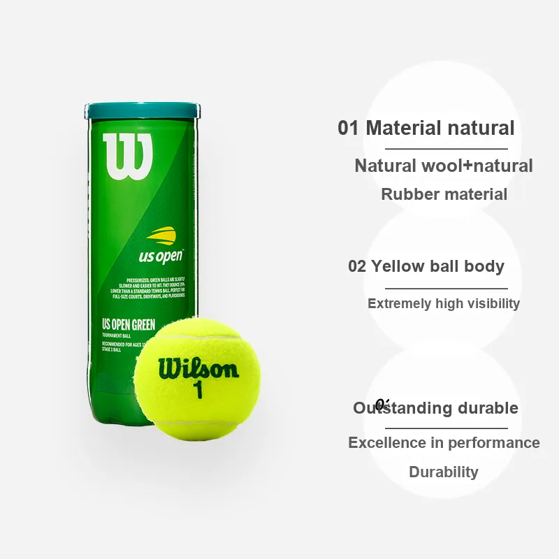 Wilson WRT137500 Tennis Balls Blend Wool, Natural Rubber Training Ball Indoor And Outdoor Diameter 6.00 6.86cm Green-4