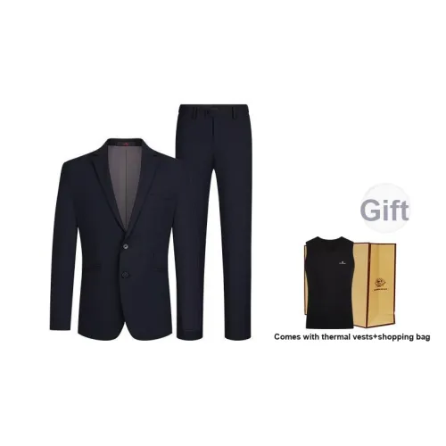 SEVEN Свадьба Groom Бизнес Костюм Мужской Темно-синий