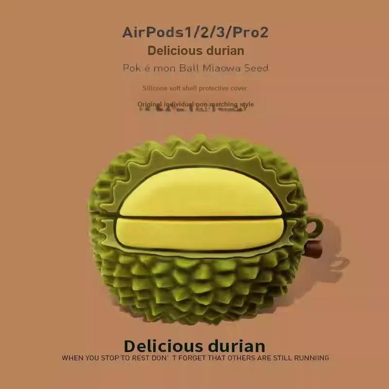 COORUBA Compatible With Apple AirPods Pro 2 Delicious Durian Headphone Cases-1