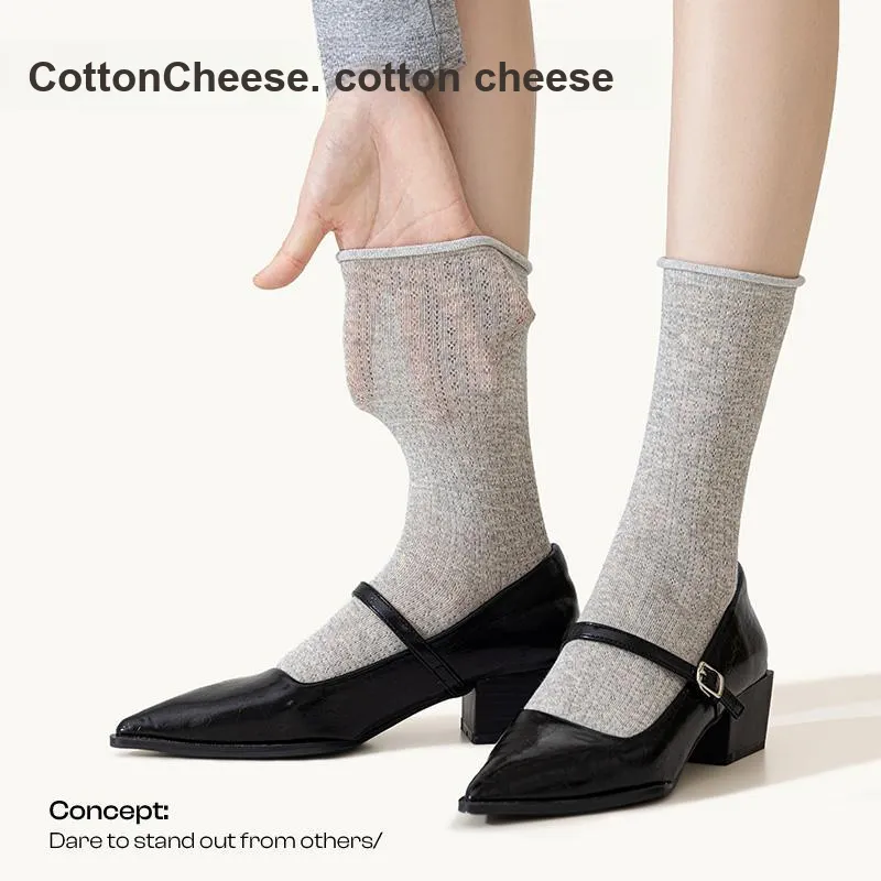 COTTON CHEESE Mid Calf Socks Women's 5 Pack-3