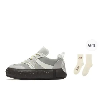 Palladium German Army Trainers Musical Note Shoes Wear Resistant Slip Resistant Low Top Skateboard Shoes Unisex Gray
