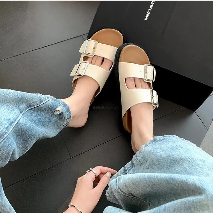 CHRISTINE SHEII Siu Siu Slide Slippers 3cm Women's Milk White-2