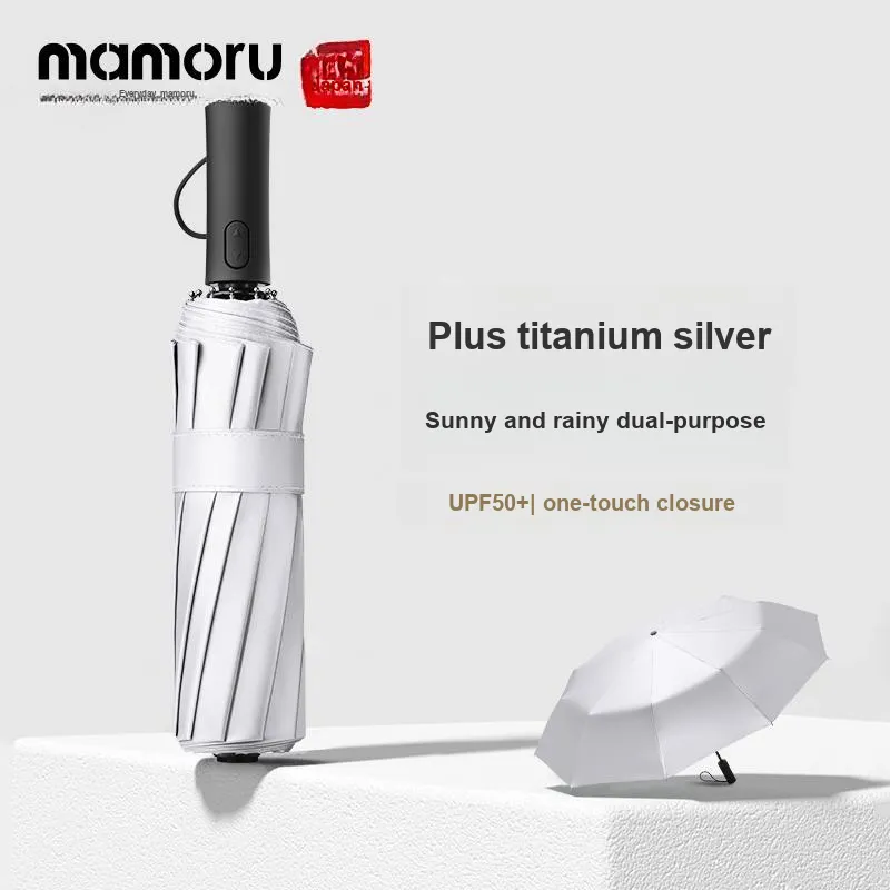 Mamoru Three Fold Automatic Umbrella Windproof Sun Umbrella Plus Size Foldable Dual Use For Sunny And Rainy Days-6
