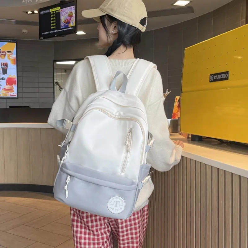 TOUTSEUL YOLO Nylon Backpack Regular Unisex Light Gray/Black/Pink/Khaki-6