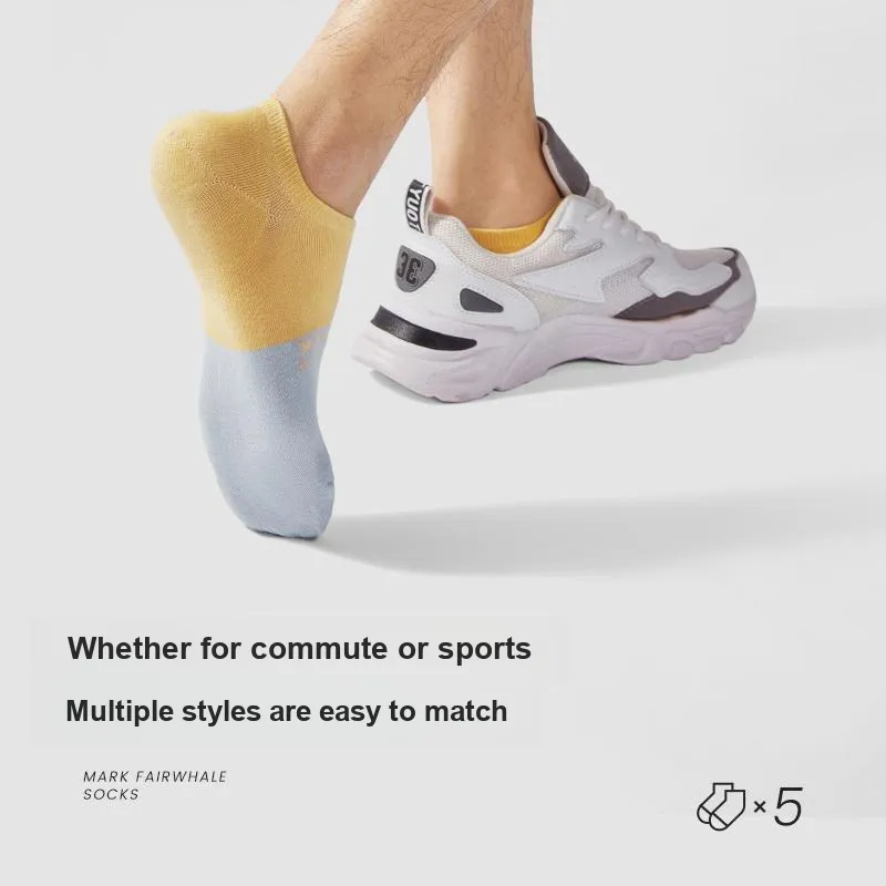 FAIRWHALE No-Show Socks Men's 5 Pack-2