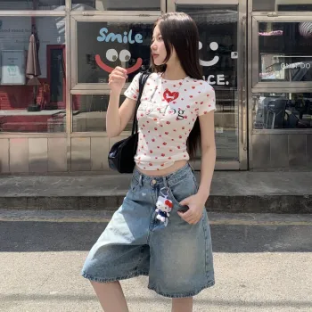 Si Bei'er T Shirt Women's White Base With Red Claws