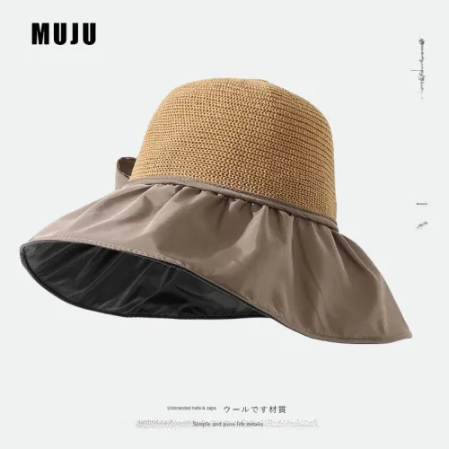 Fishing For Bears Straw Hat With Large Brim Made From Recycled Polyester Bucket Hats Women's