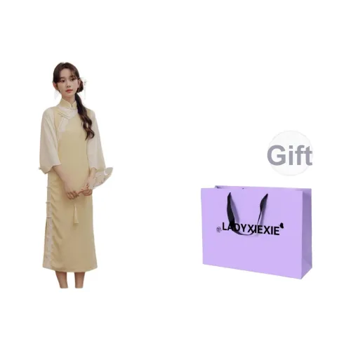 LADYXIEXIE Длинное платье с длинными рукавами женское