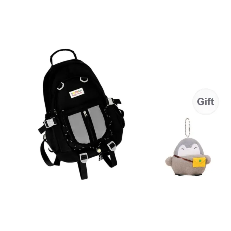 URBAN FOREST Nylon Backpack Unisex Light Yellow/Blue/Black/Pink-12