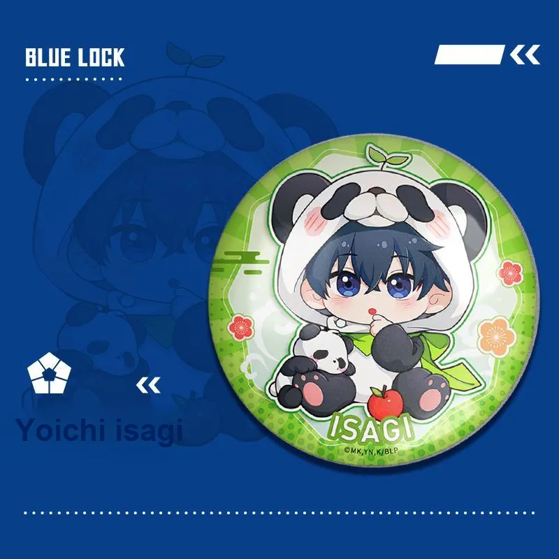 Crooked Melon Production Blue Lock Panda Collection 75mm Double Flash Tin Badge Laser Ticket Polaroid Combo Set Badges-1