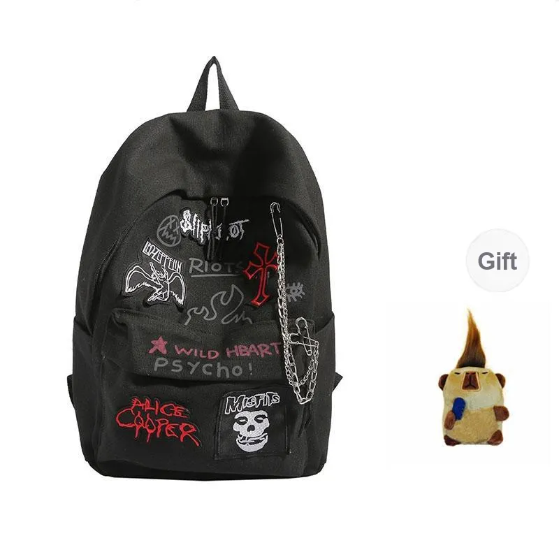 PAIBLOKS Canvas Backpack Regular Unisex Multicolor-3