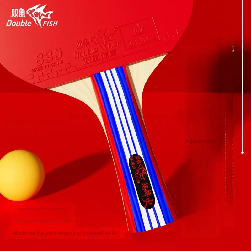 DOUBLEFISH All Wood Ping Pong Paddles Unisex Red Blue Double Beat-1