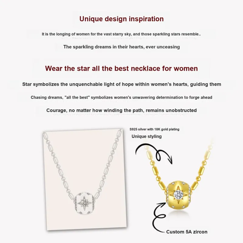MITHAOL KUSC 925 Sterling Silver 18K Gold Plated Necklaces Women's-3