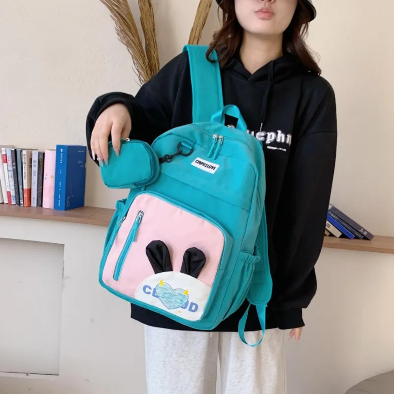 FAMAN Nylon Macaron Color Large Capacity Backpack Cute Trendy Fashion Bag Women's-15
