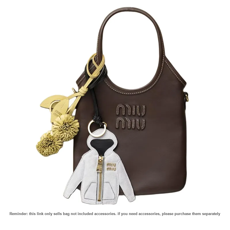 MIU MIU Ivy Cow Leather Tote Bag, Shopping Bag, Handbag, Shoulder Bag Women's Briarwood-6