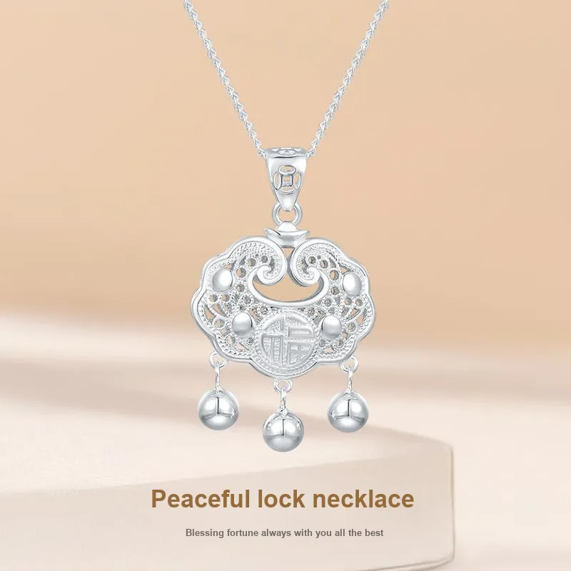 JINLIUFUJIXIANG S925 Sterling Silver Necklaces Unisex-16