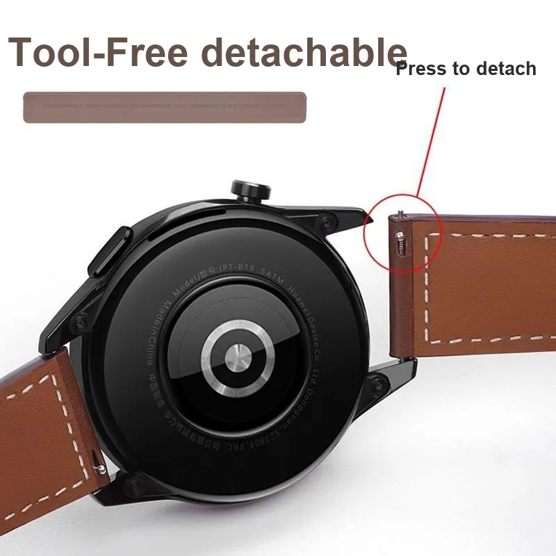 FZRT Huawei Compatibility Watch Band Official Same Style Leather 22mm Strap Genuine Leather Material-3