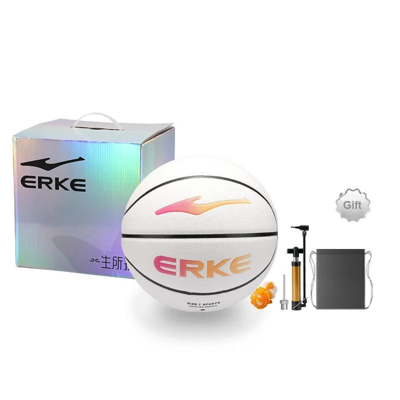 Erke PU Basketball White 6 Size 7 Ball Training Unisex-6