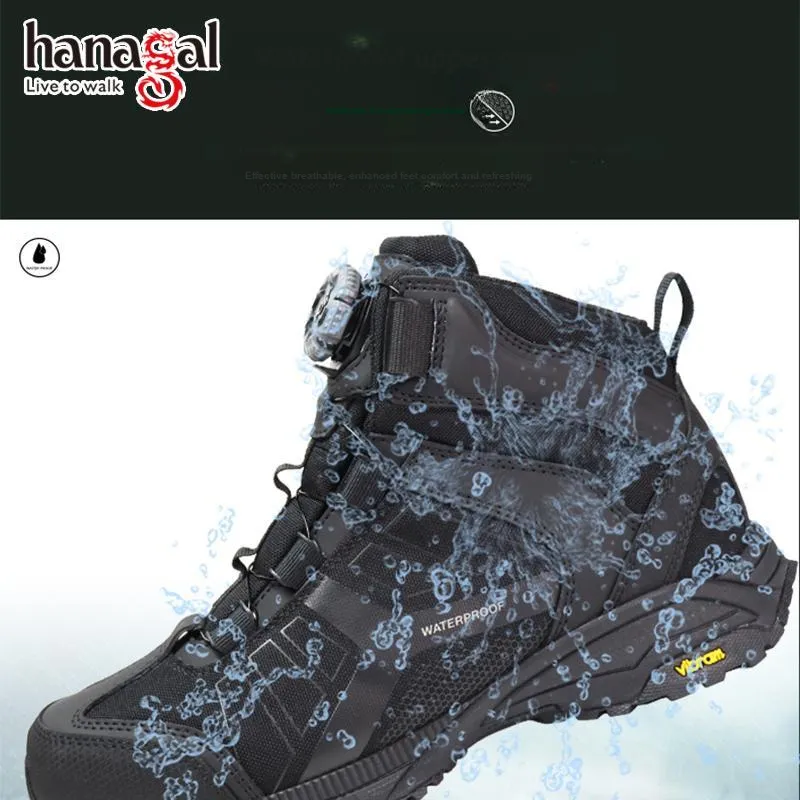Hungo Warm Cushioning Wear Resistant Water Resistant Crew Outdoor Boots Unisex Black-2