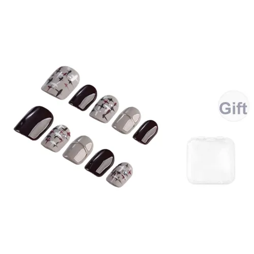 SHANGSHIQIN Минималистский стиль мода Элегантность Матовый False Nail Короткий LADDER Коричневый Jump Цвет 15мм