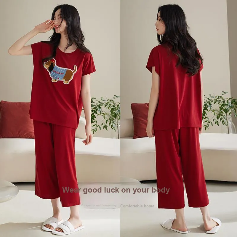 Xuan Liang Pajama Set Women's Maroon-3