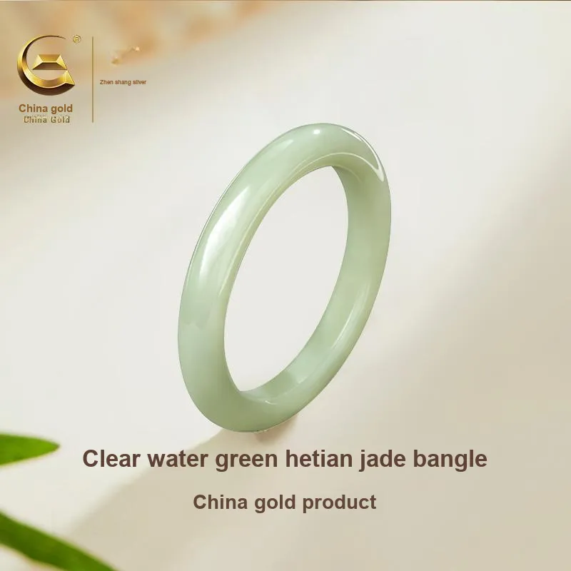 ZSY Hetian Jade Bangles Green Jade Women's-5