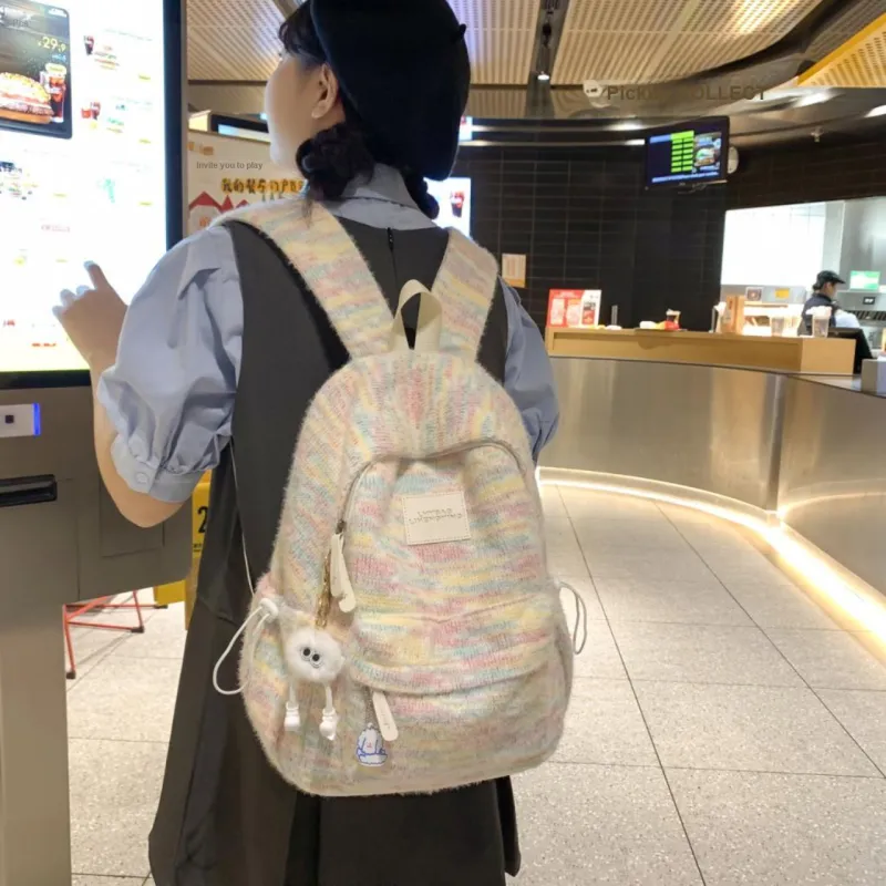URBAN FOREST Nylon Backpack Regular Women's White/Yellow/Green/Pink-6