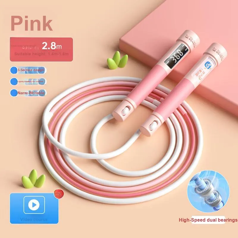 YUEDONG Professional Racing Non Countable Jump Ropes Kids PVC Rope PP+TPE Controller 2.4m/2.8m Blue-11