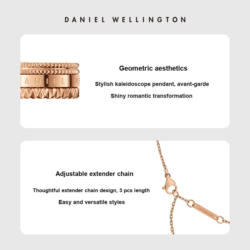 Daniel Wellington Alloy DW Kaleidoscope Necklace Collarbone Chain Unisex-4