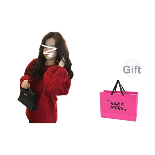 MORii Рождественский красный В комплекте сумка для покупок Женская Трикотаж