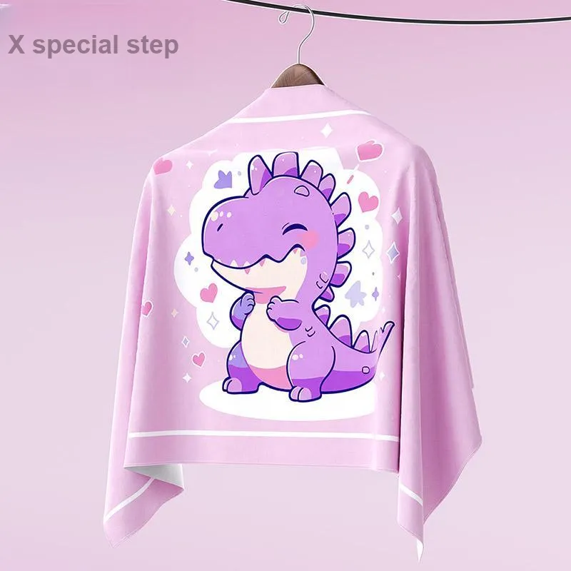 XTEP Heart Bubbles Small Dinosaur Cartoon Bath Towels Quick Dry And Absorbent Kids'-3