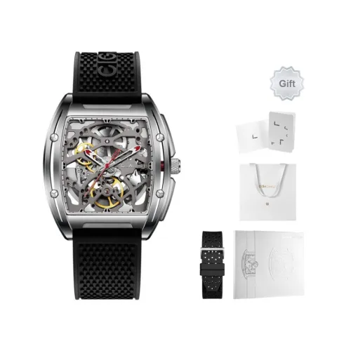 CIGA Design Z Collection Automatic Mechanical Movement Silicone Strap Watch Men's Watches Silver Dial