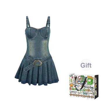 Dippanis Slip Dresses Women's Blue Dress Shopping Bag