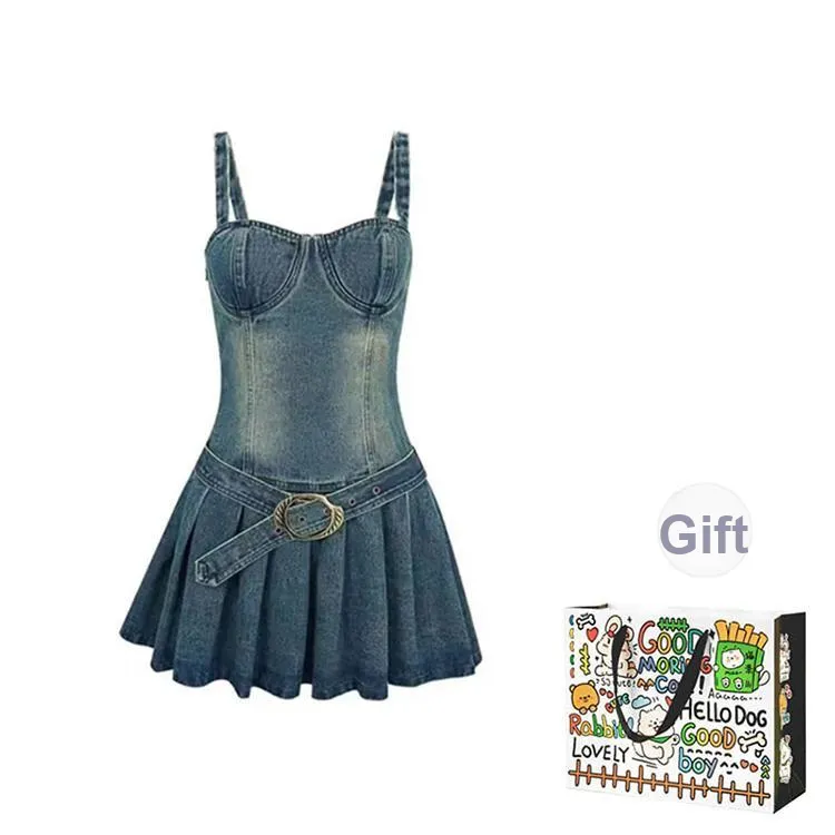 Dippanis Slip Dresses Women's Blue Dress Shopping Bag-0