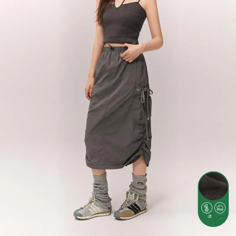 CHUU Casual Long Skirts Women's Carbon Gray-2
