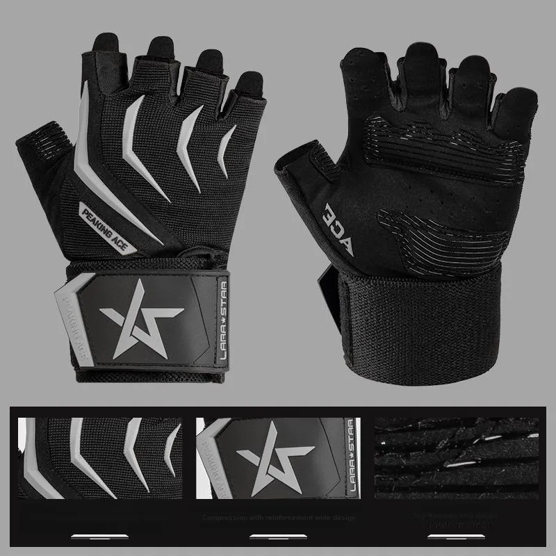 LARA STAR Fitness Gloves Protective Abrasion Resistant Palm Guard Slip Resistant Breathable Compression-32