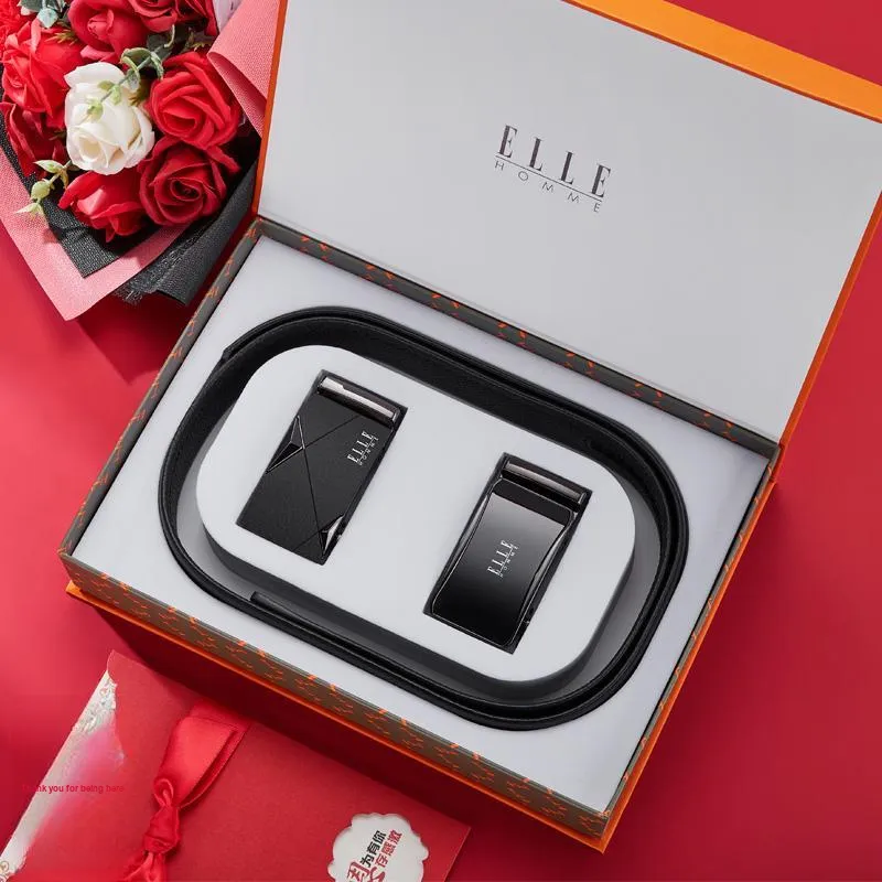 ELLE HOMME Cow Leather Belts Men's Width  3.5cm-5