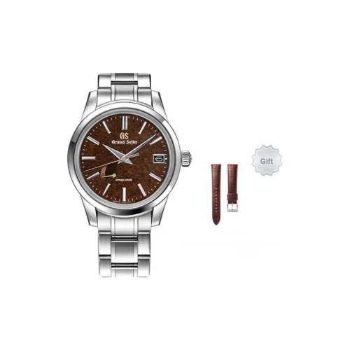 GRAND SEIKO SPRING DRIVE Collection Механический механизм Нержавеющая сталь Ремень Часы Мужские Кофе Циферблат часов