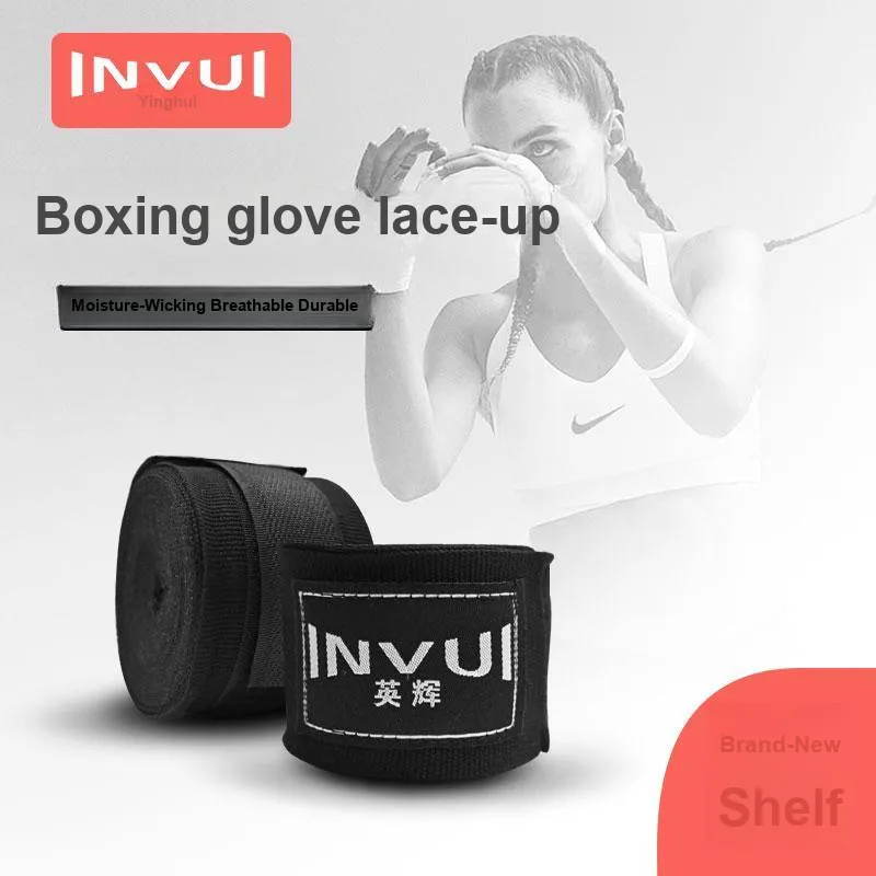INVUI Boxing Accessories 100% Cotton Boxing Training Unisex 3m/5m Black-1